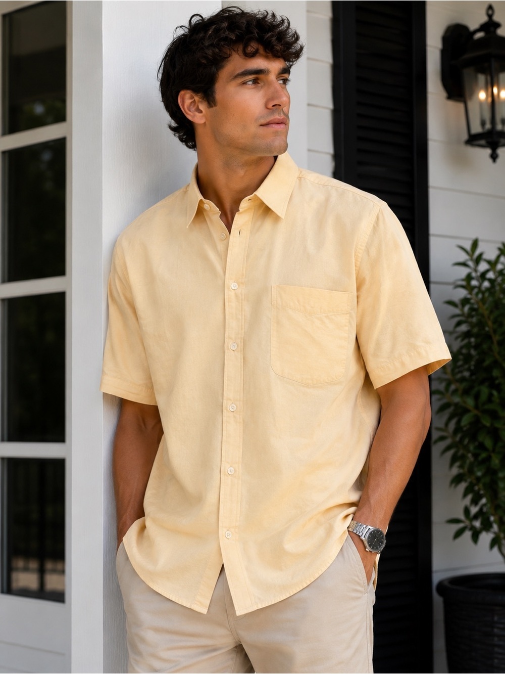 IZOD Classic Fit Short Sleeve Button Down Dress Shirt- Size XXL